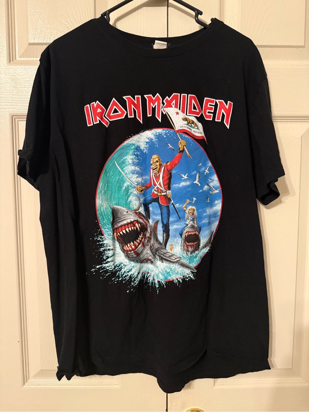 Iron Maiden Black Short Sleeve Graphic Tee - Black with Multicolor Print